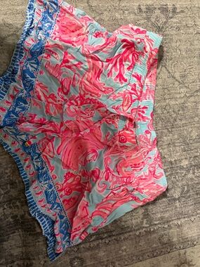 Lilly Pulitzer Pink and Aqua Floral Swim Bottoms